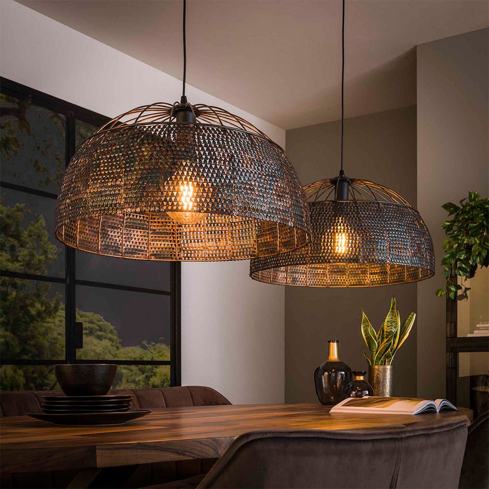 Lampada a sospensione Jessica DH Interior Marrone LxLxH 63x63x43 Marrone nero Foto atmosferica in situazione