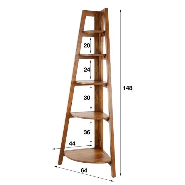 Cremagliera angolare Jess DH Interior Acacia LxPxH 135x50x12 Legno di acacia Bianco Indicazione dimensione foto