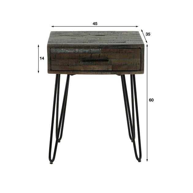 Comodino Marly DH Interior Grigio LxLxH 60x45x35 Grigio Bianco Indicazione dimensione foto
