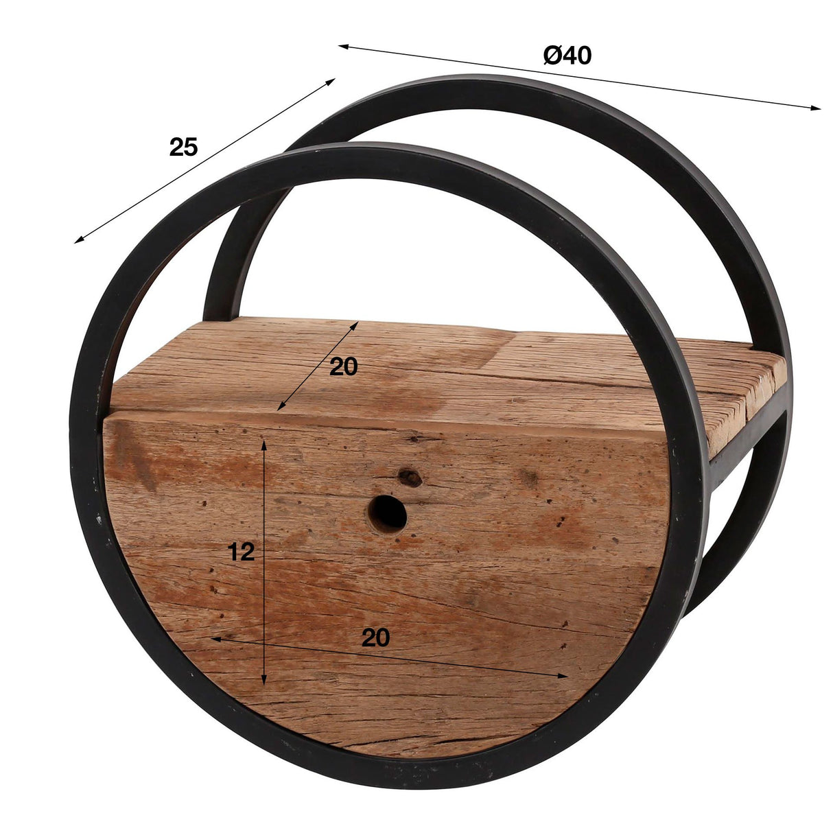 Mensola da parete Liv DH Interior Hardwood LxLxH 43x43x28 Hardwood Bianco Indicazione dimensione foto