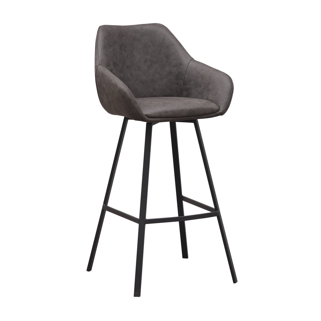 Sgabello bar Elise Ecopelle Dimehouse Antracite LxLxH 88x61x54 Ecopelle Bianco diagonale fotografica vista frontale