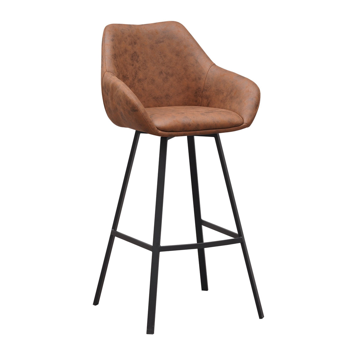 Sgabello bar Elise Ecopelle Dimehouse Cognac LxPxH 88x61x54 Ecopelle Foto diagonale bianca vista frontale