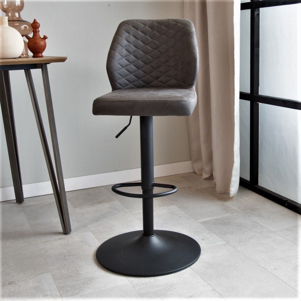 Sgabello da bar Grizzly Dimehouse Antracite LxPxH 65x56x52 Microfibra Foto atmosferica vista frontale