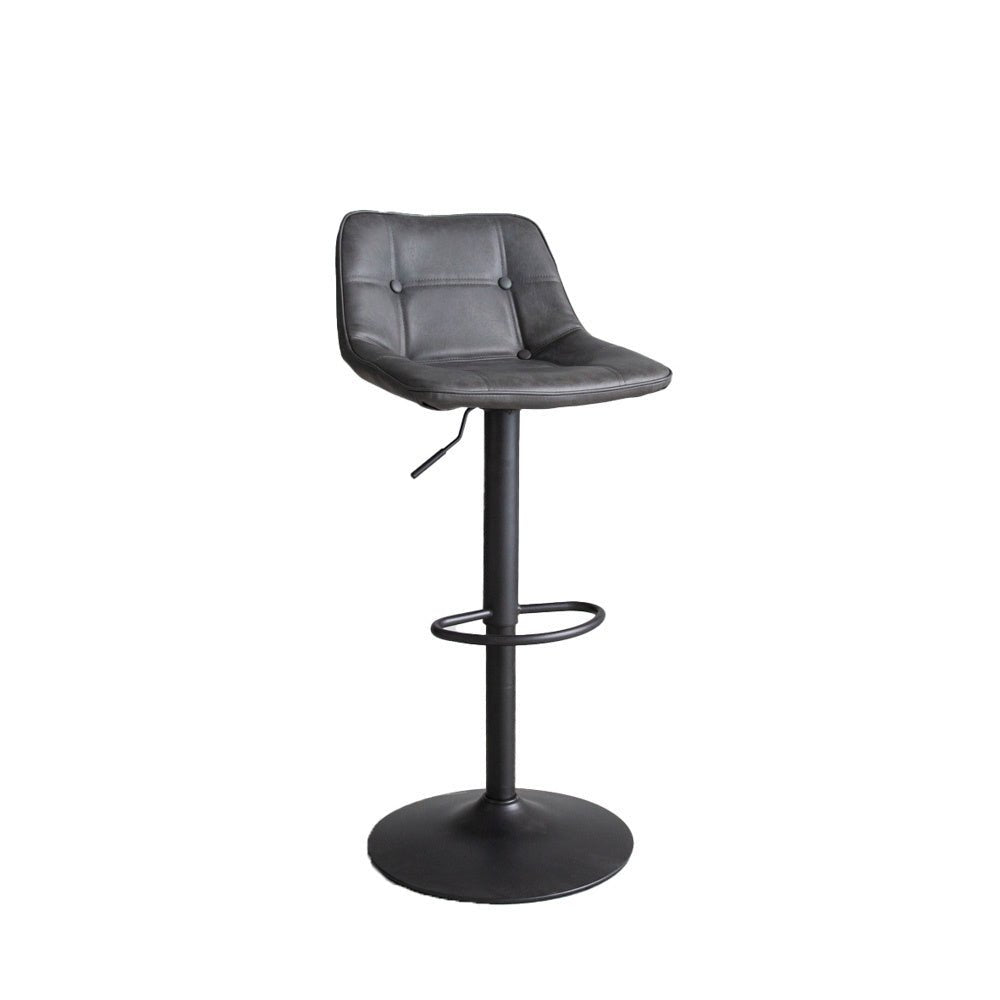 Sgabello da bar Jason Dimehouse Antracite LxPxH 82x52x39 Ecopelle Bianco foto diagonale vista frontale