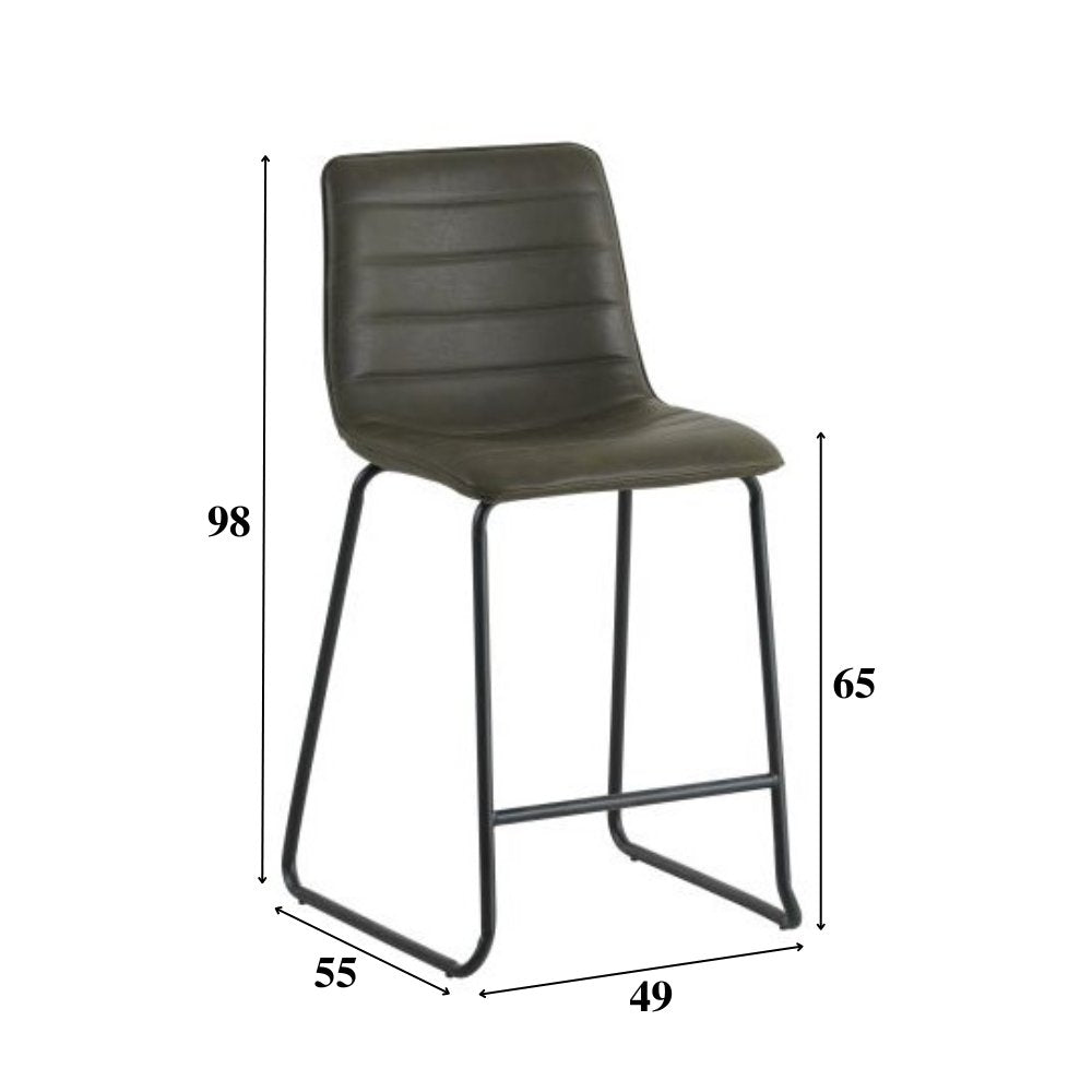 Sgabello da bar Mark Ecopelle Dimehouse Verde LxPxH 79x65x54 Ecopelle Indicazione dimensione foto bianca