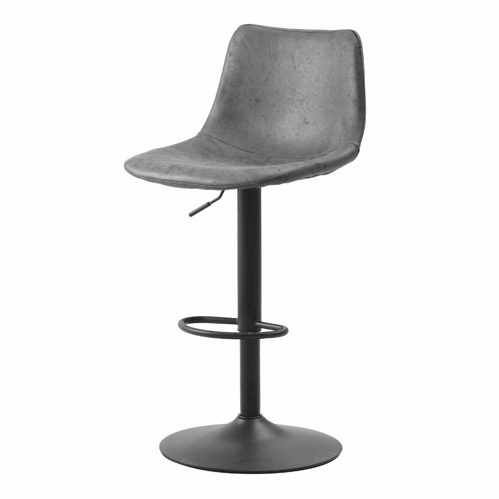 Sgabello da bar Boran Dimehouse Antracite LxLxH 55x54x53 Ecopelle Bianco diagonale fotografica vista frontale