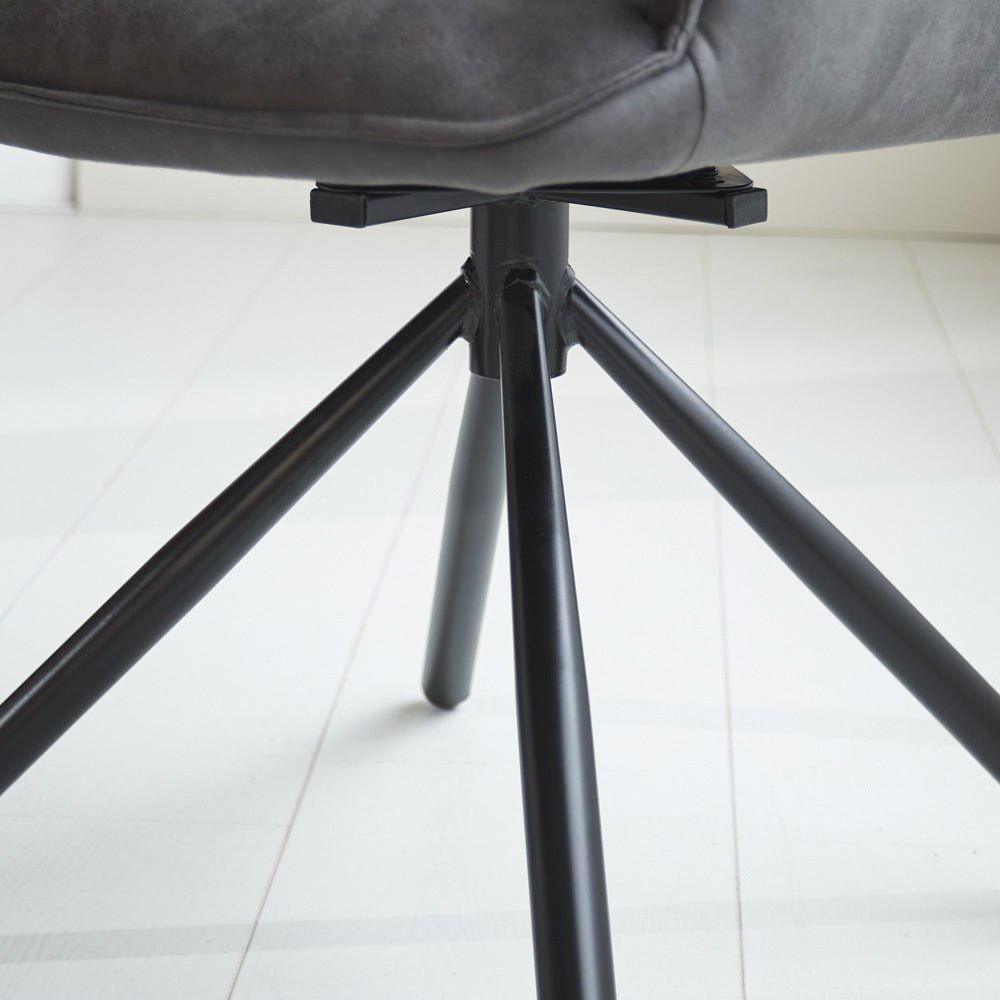Sedia per sala da pranzo Novan Microfibra Dimehouse Antracite LxPxH 71x64x56 Tessuto Atmosferico dettaglio fotografico