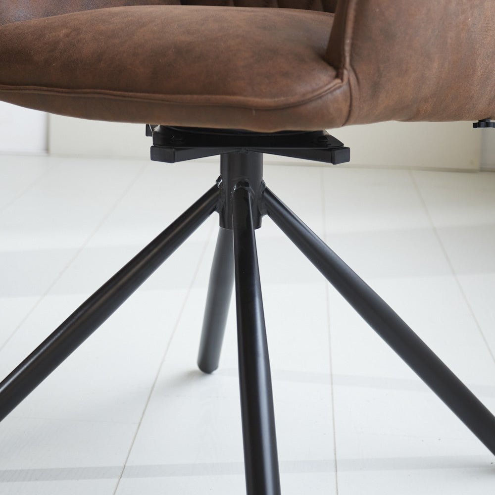 Sedia per sala da pranzo Novan Microfibra Dimehouse Marrone LxPxH 71x64x56 Tessuto Dettaglio fotografico atmosferico