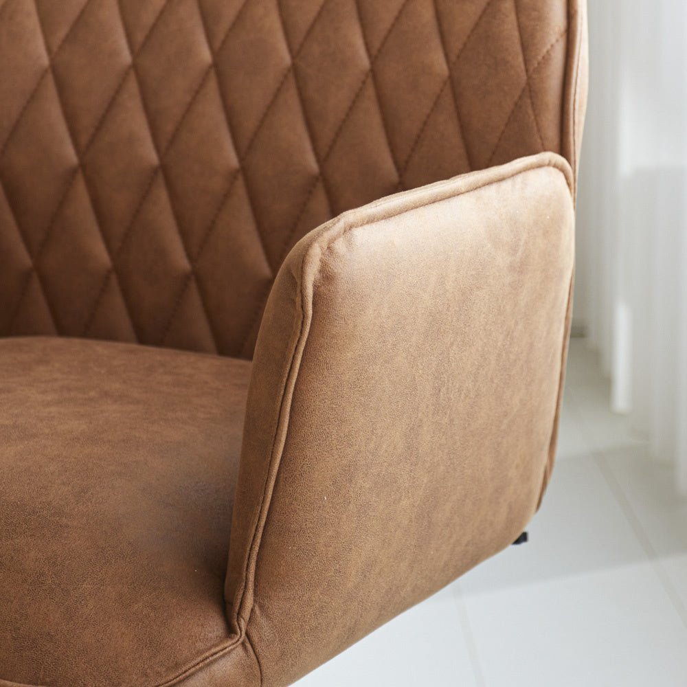 Sedia per sala da pranzo Novan Microfibra Dimehouse Cognac LxPxH 71x64x56 Tessuto Foto di dettaglio atmosferico