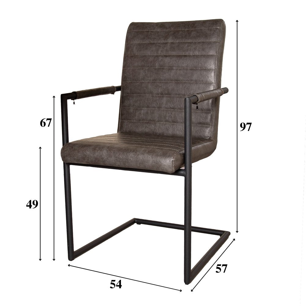 Sedia per sala da pranzo Bras Dimehouse Antracite LxPxH 73x59x58 Ecopelle Bianco Indicazione dimensione foto