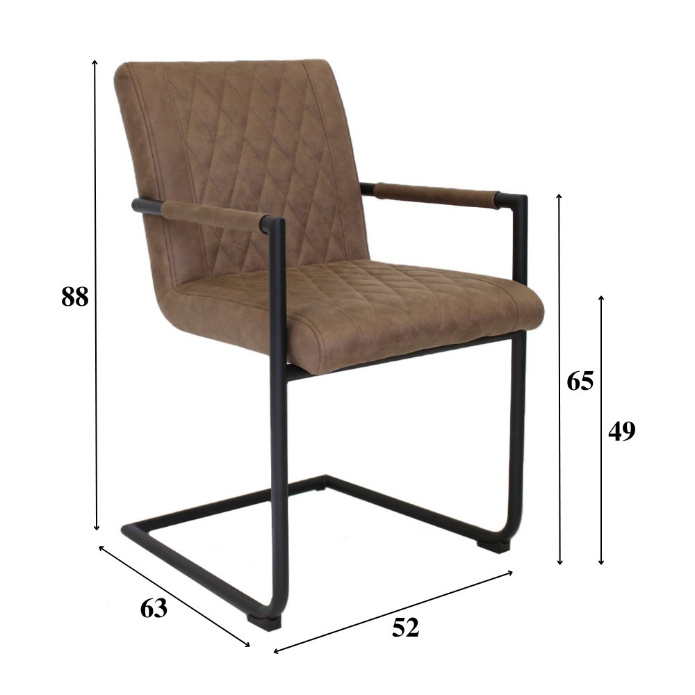 Sedia per sala da pranzo Dean Dimehouse Tortora LxPxH 70x58x57 Tessuto Bianco Indicazione dimensione foto