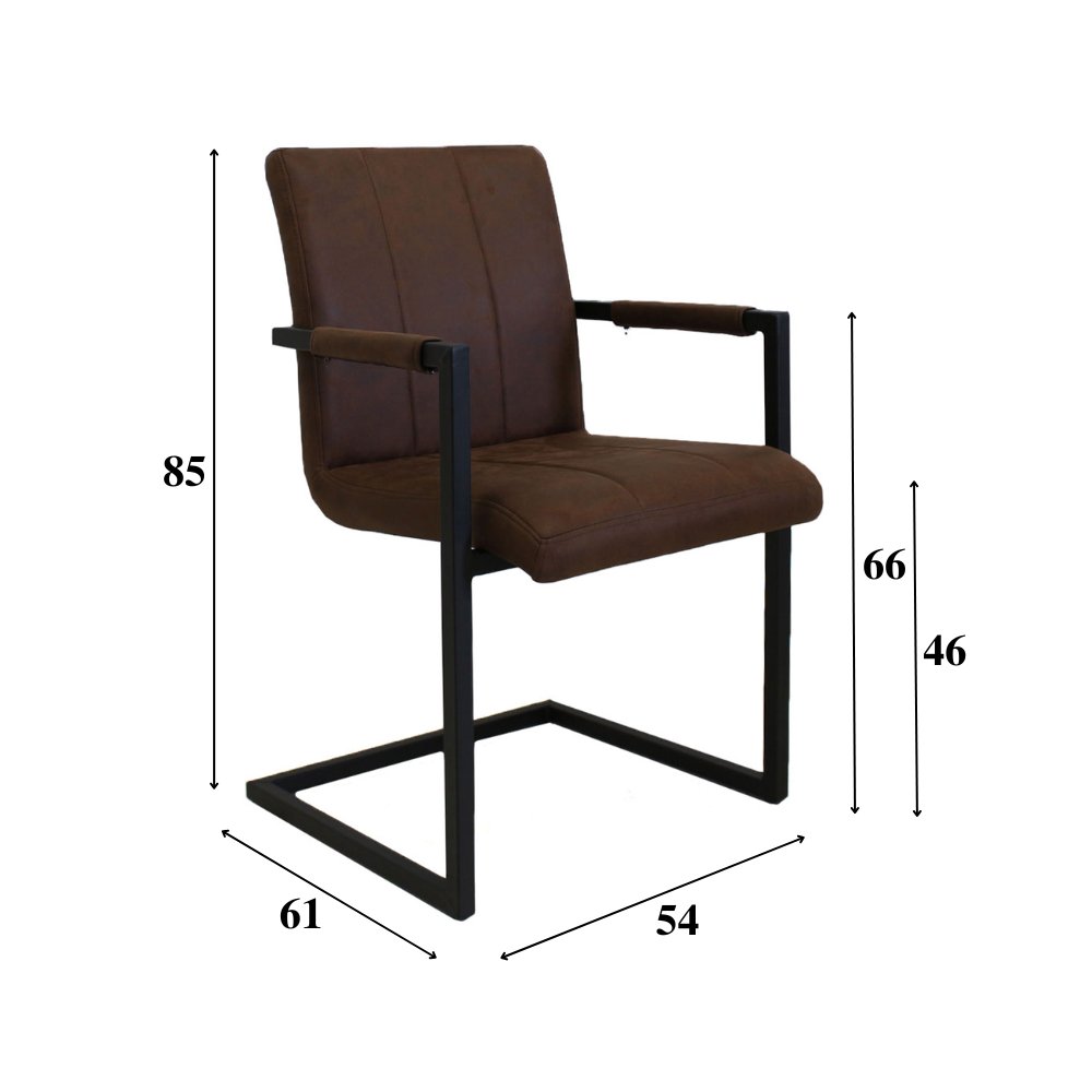 Sedia per sala da pranzo Jackson Dimehouse Marrone LxPxH 71x58x54 Tessuto Bianco Indicazione dimensione foto