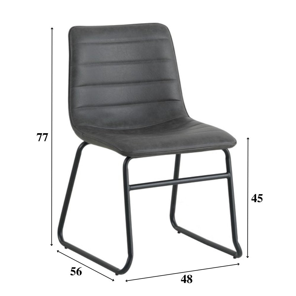 Sedia per sala da pranzo Mark Dimehouse Antracite LxPxH 74x56x54 Ecopelle Bianco Indicazione dimensione foto