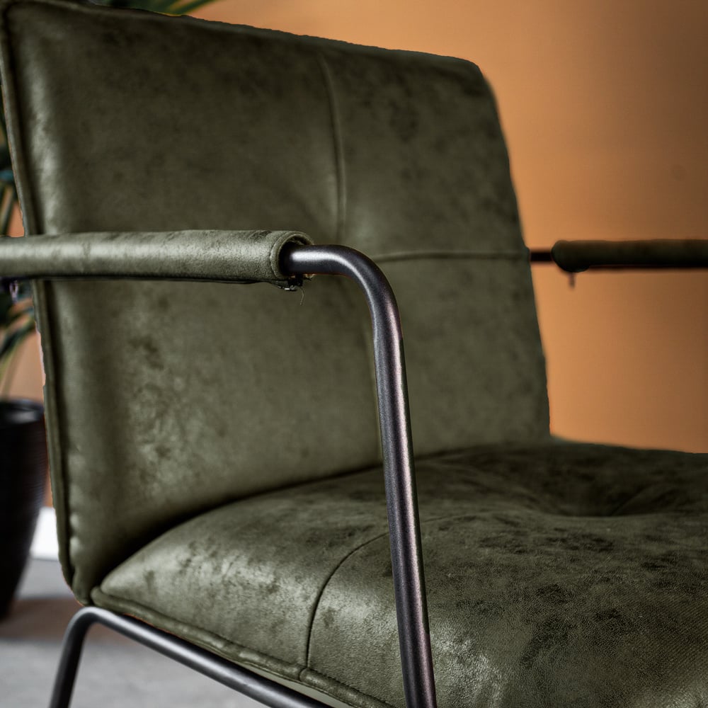 Poltroncina Hailey in ecopelle Dimehouse Verde LxLxH 66x64x37 Ecopelle Atmosferica dettaglio fotografico