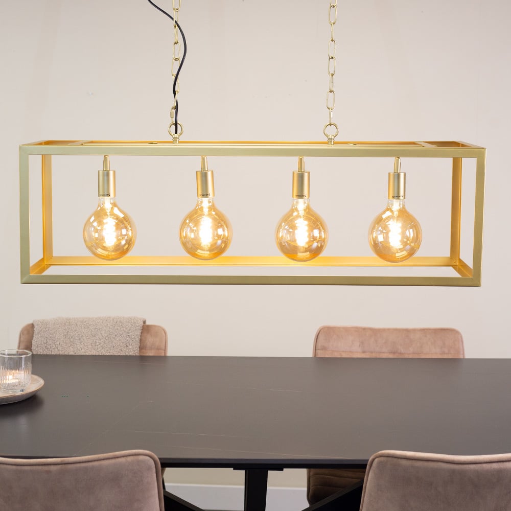 Lampada a sospensione Aiden Dimehouse Oro LxPxH 105x41x36 Foto Metal Atmosphere vista frontale