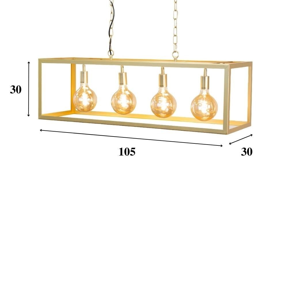 Lampada a sospensione Aiden Dimehouse Oro LxPxA 105x41x36 Metallo Bianco Indicazione dimensione foto