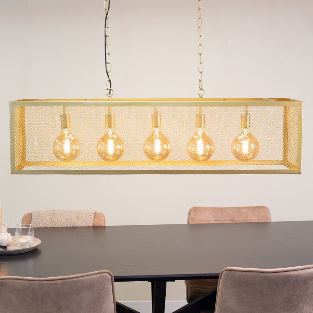 Lampada a sospensione Duncan Dimehouse Oro LxPxH 125x41x36 Foto Metal Atmosphere vista frontale