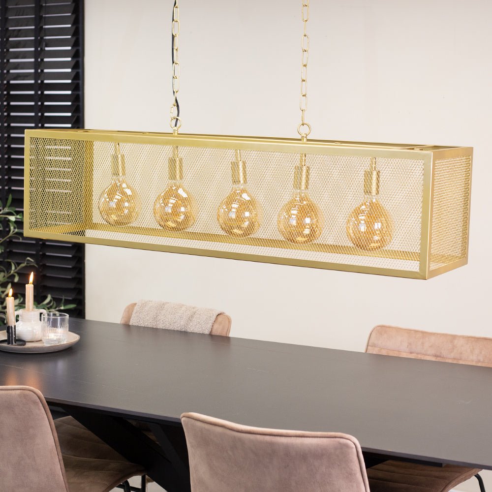 Lampada a sospensione Duncan Dimehouse Oro LxPxH 125x41x36 Metallo Foto atmosferica vista frontale diagonale