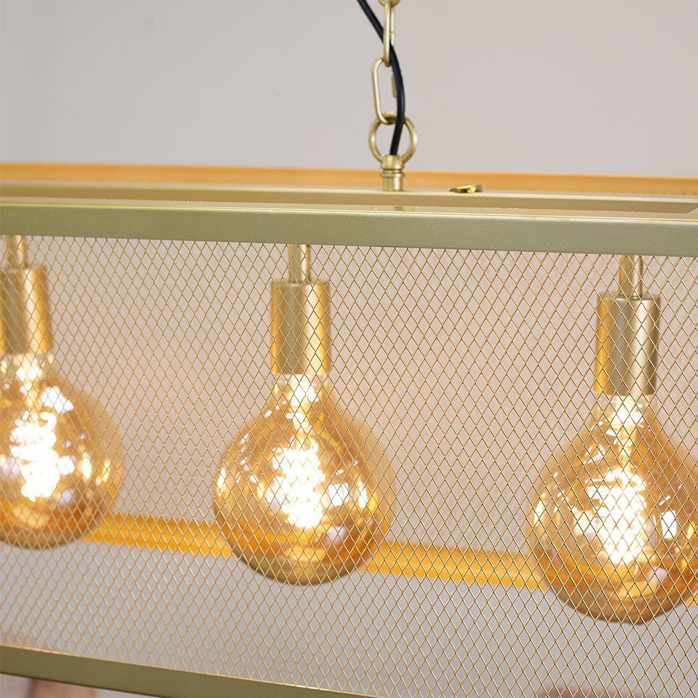 Lampada a sospensione Duncan Dimehouse Oro LxPxH 125x41x36 Metallo Atmosferica dettaglio fotografico