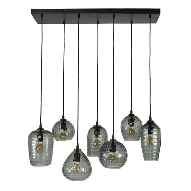 Lampada a sospensione Gaby DH Interior Grigio LxLxH 124x38x18 Vetro Bianco foto vista frontale