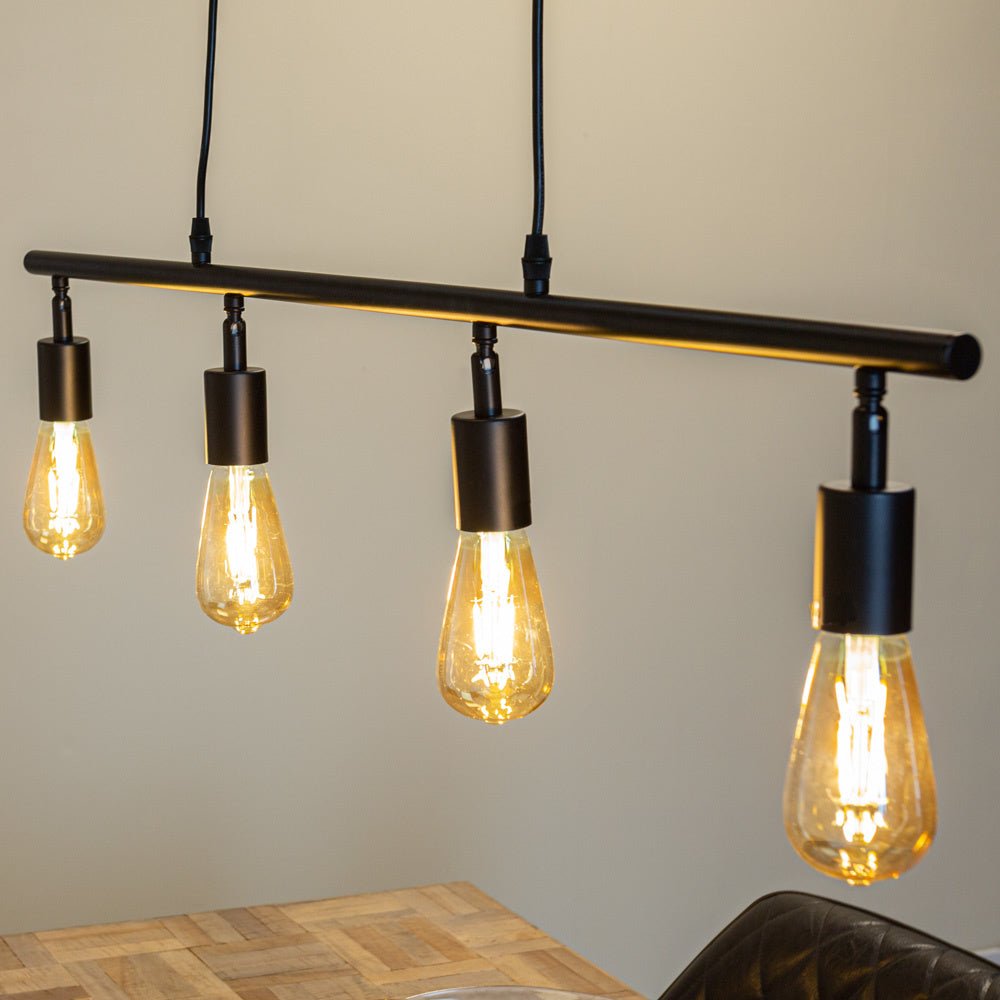 Lampada a sospensione Glenn Dimehouse Nero LxWxH 103x14x7 Metallo Atmosferico dettaglio fotografico