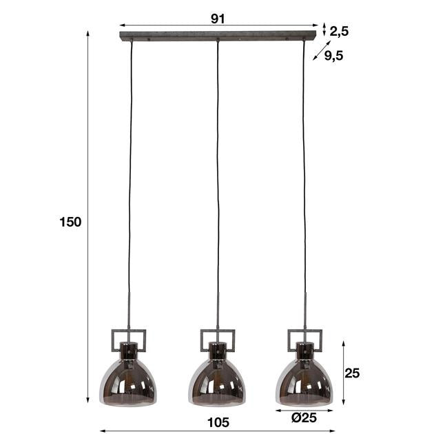 Lampada a sospensione Marie DH Interior Silver LxWxH 98x47x34 Silver Bianco indicazione dimensione foto