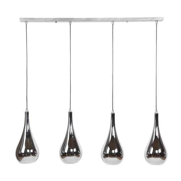 Lampada a sospensione Mex DH Interno Cromato LxLxH 124x61x32 Vetro Bianco foto vista frontale
