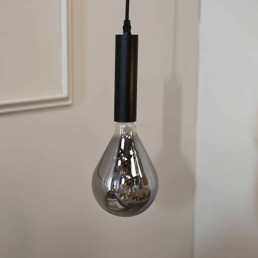 Lampada a sospensione Miles Smokey Dimehouse Antracite LxPxH 29x22x22 Vetro Foto atmosferica vista frontale