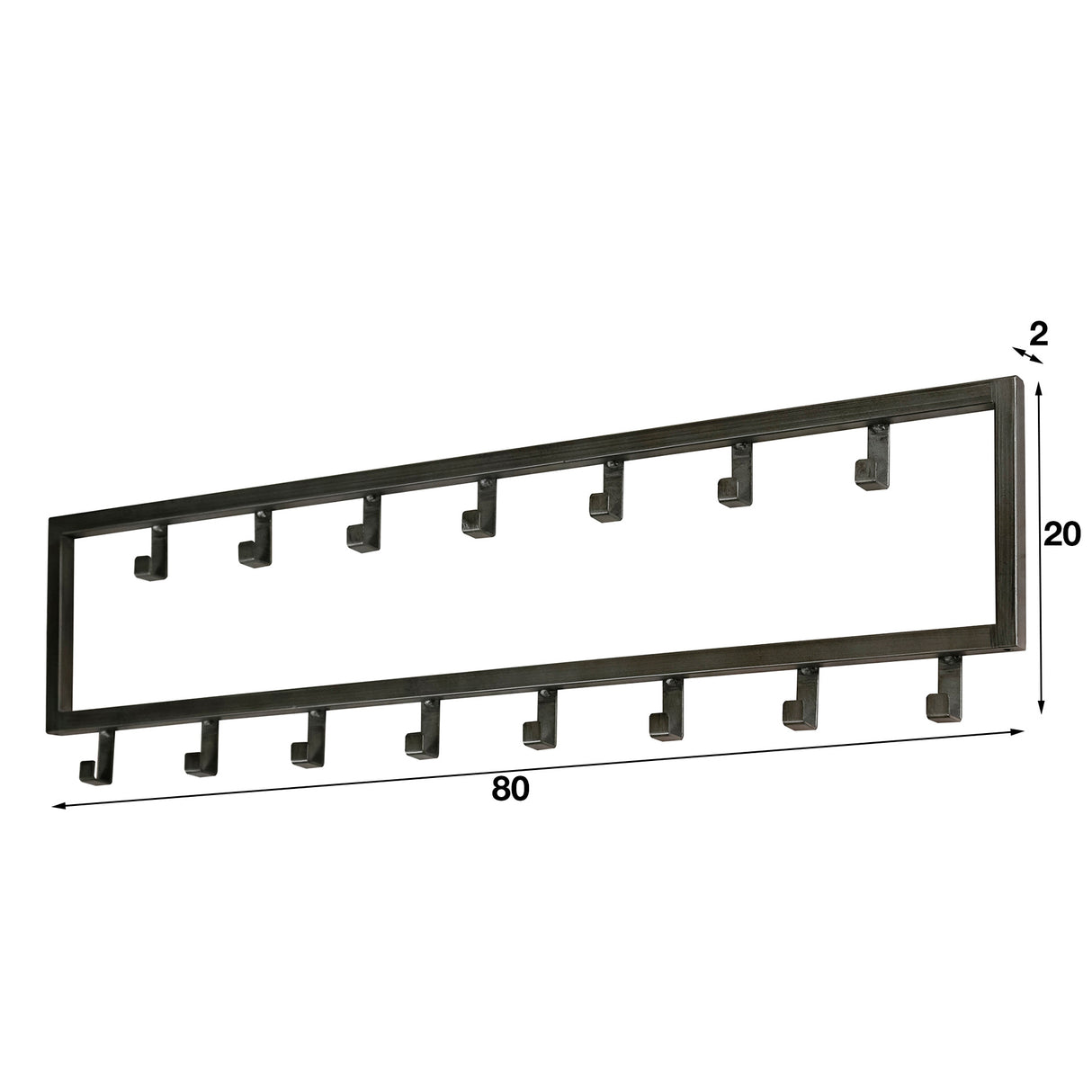 Appendiabiti Milano DH Interior Silver LxLxH 81x23x4 Silver Bianco Indicazione dimensione foto
