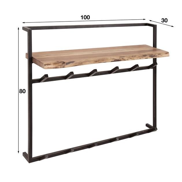 Appendiabiti Naomi DH Interior Acacia LxLxH 105x85x20 Legno di acacia Bianco Indicazione dimensione foto