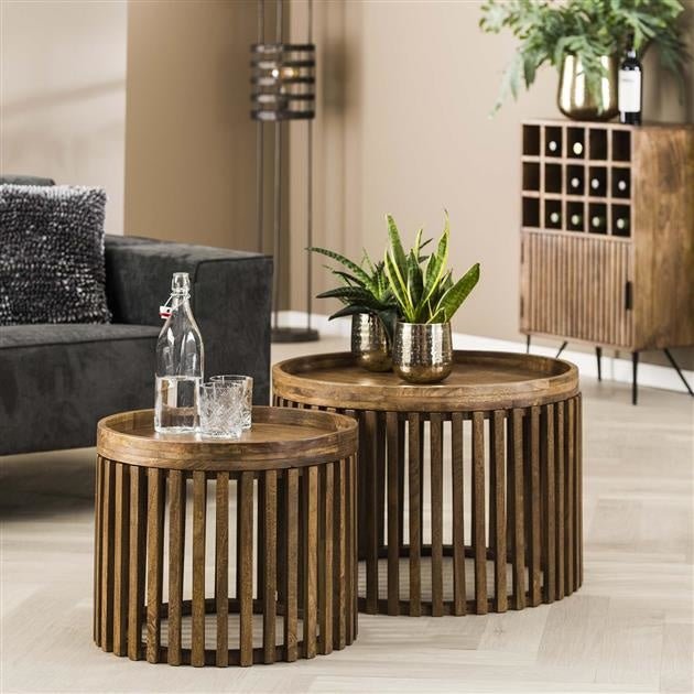Tavolino Tory DH Interior Mango LxLxH 70x70x45 Legno di mango Foto atmosferica vista frontale diagonale
