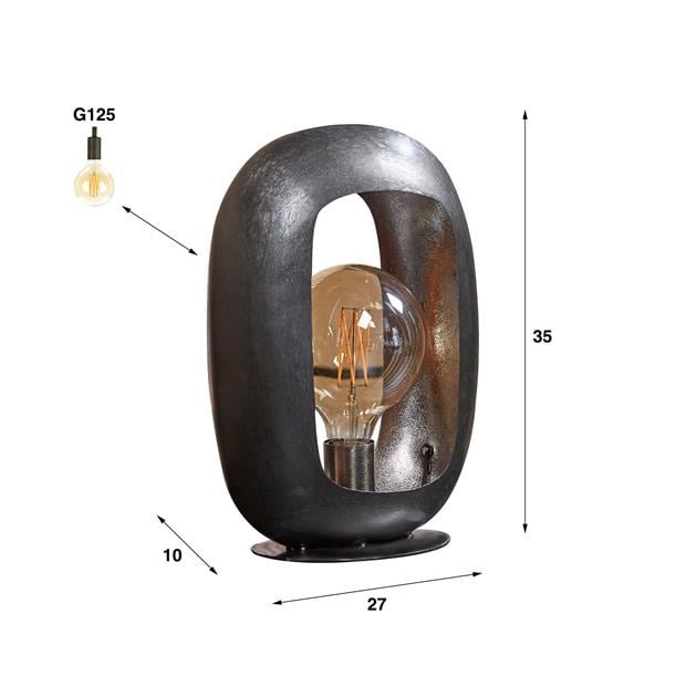 Lampada da tavolo Selma DH Interior Nero LxLxH 38x31x17 Nickel Bianco Indicazione dimensione foto