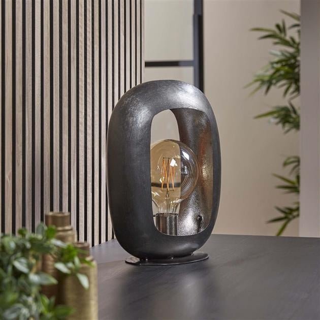 Lampada da tavolo Selma DH Interior Nero LxLxH 38x31x17 Nichel Foto atmosferica vista frontale diagonale