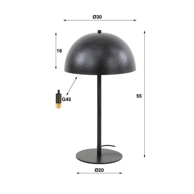 Lampada da tavolo Vera DH Interior Carbone LxLxH 34x33x22 Metallo Bianco Indicazione dimensione foto