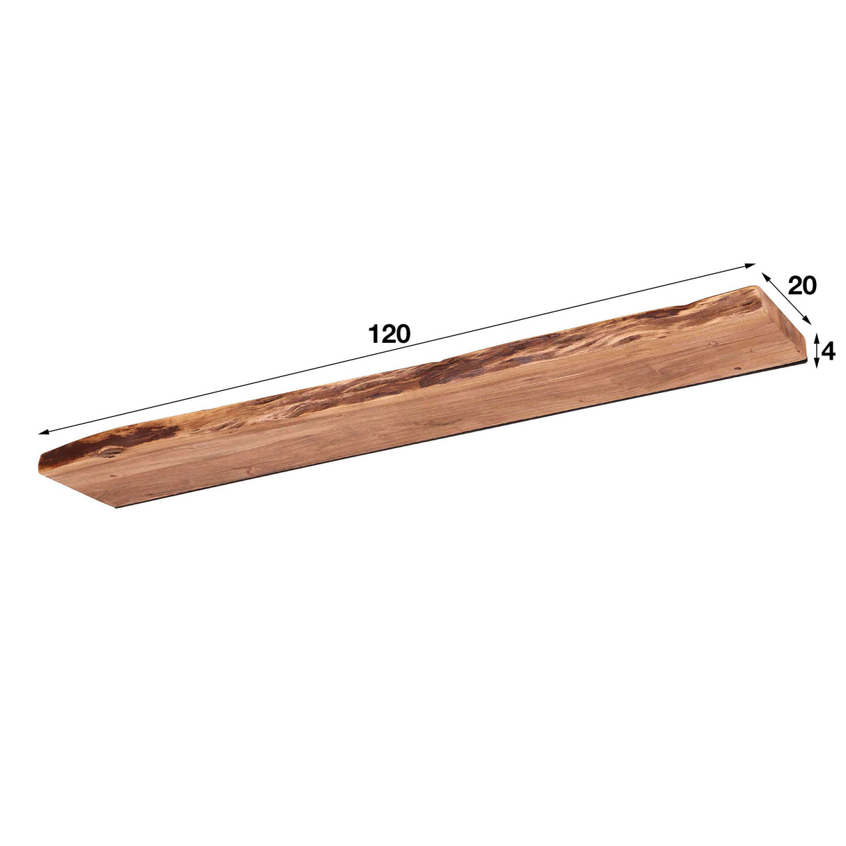Mensola da parete Durris DH Interior Acacia LxLxH 128x28x8 Legno di acacia Bianco Indicazione dimensione foto