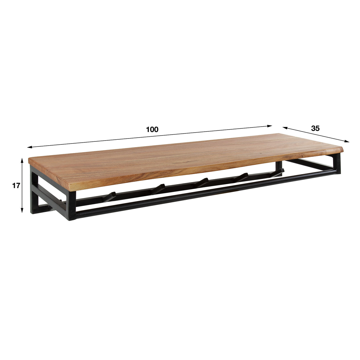 Appendiabiti Henry DH Interior Acacia LxLxH 106x42x22 Legno di acacia Bianco Indicazione dimensione foto