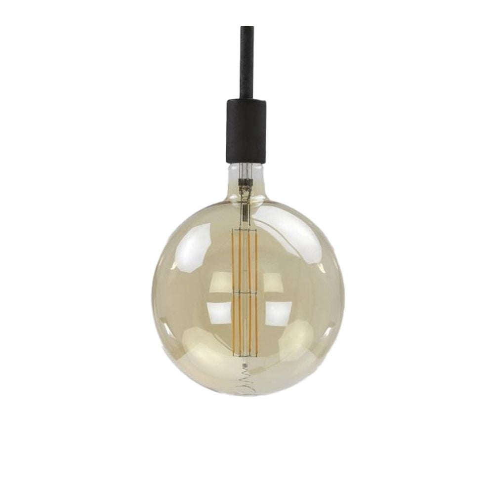 Sorgente luminosa Filamento LED Lampadina Ø9,5 DH Interno Vetro colore ambra LxPxH 15x10x10 Vetro colore ambra Foto bianca vista frontale
