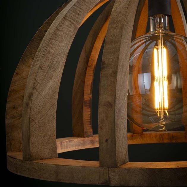 Lampada a sospensione Madri DH Interior Mango LxLxH 69x69x50 Legno di mango Dettaglio fotografico atmosferico