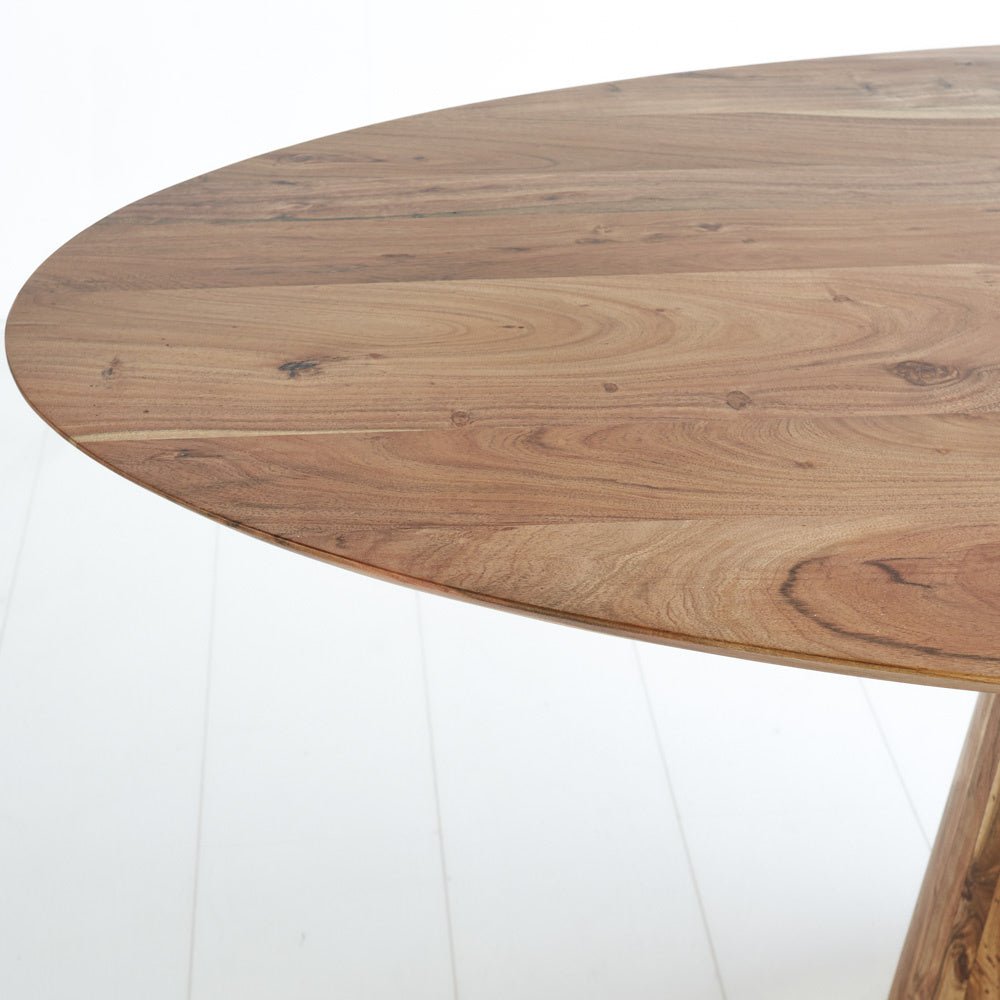 Tavolo da pranzo Amelia Dimehouse Rovere LxPxH 208x108x11 Legno di acacia Foto suggestiva vista diagonale frontale