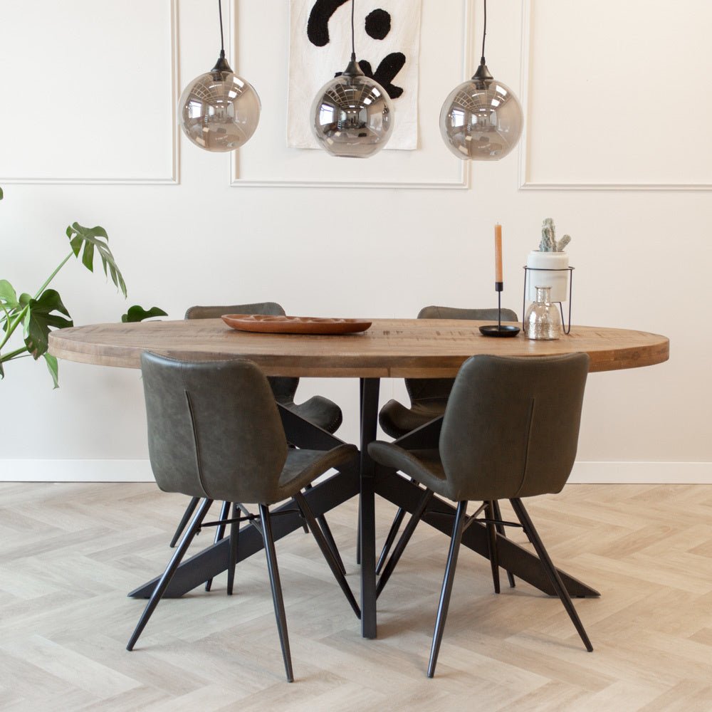 Tavolo da pranzo Lennon Dimehouse Marrone LxPxA 203x110x10 Legno di mango Foto atmosferica in situazione