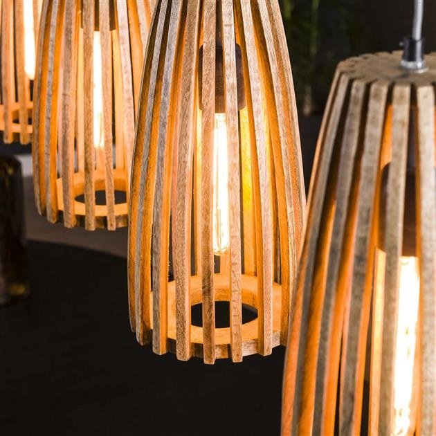 Lampada a sospensione Elias DH Interior Mango LxLxH 140x42x20 Legno di mango Dettaglio fotografico atmosferico