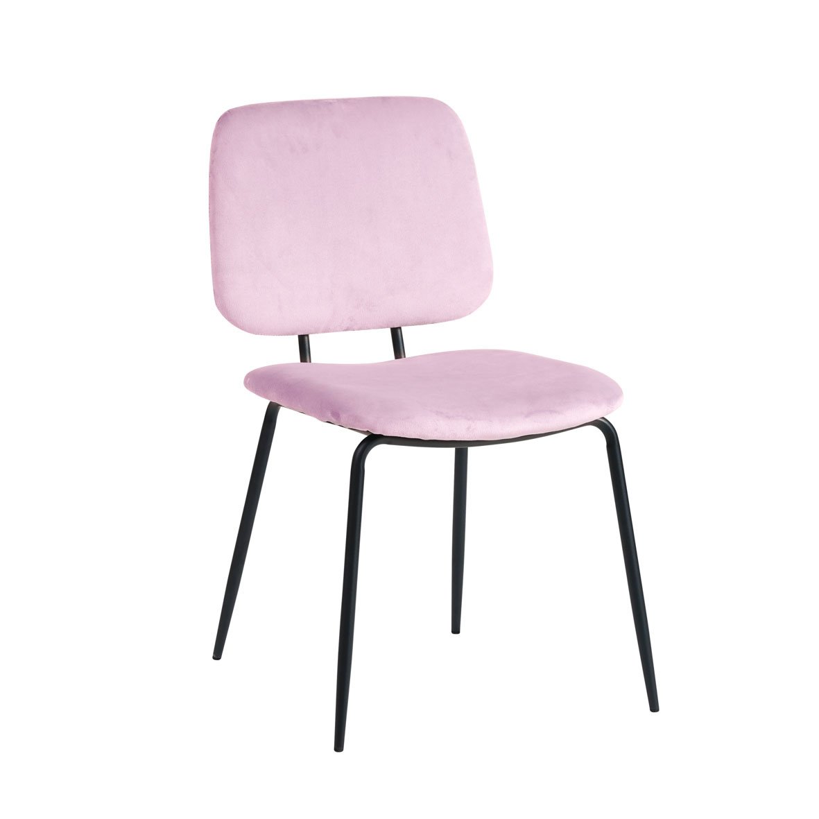 Sedia per sala da pranzo Jerry Dimehouse Rosa LxPxH 65x53x52 Tessuto Bianco foto diagonale vista frontale