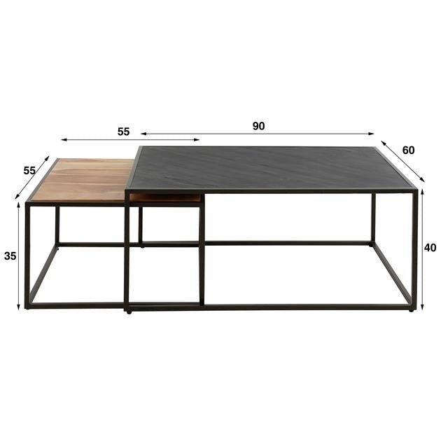 Tavolino Veronika DH Interior Ardesia LxPxH 97x68x48 Ardesia Bianco Indicazione dimensione foto