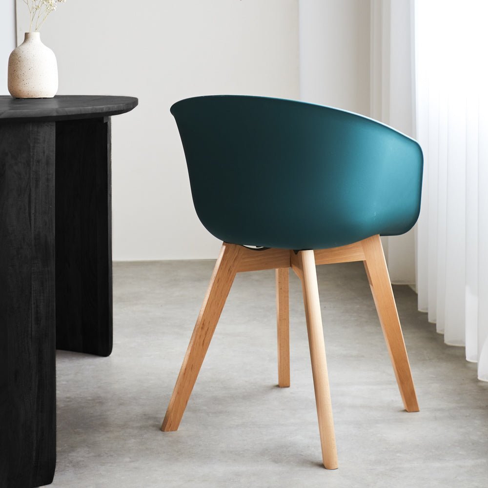 Sedia per sala da pranzo Herning Dimehouse Verde LxPxH 68x60x51 Plastica Foto atmosferica diagonale vista posteriore