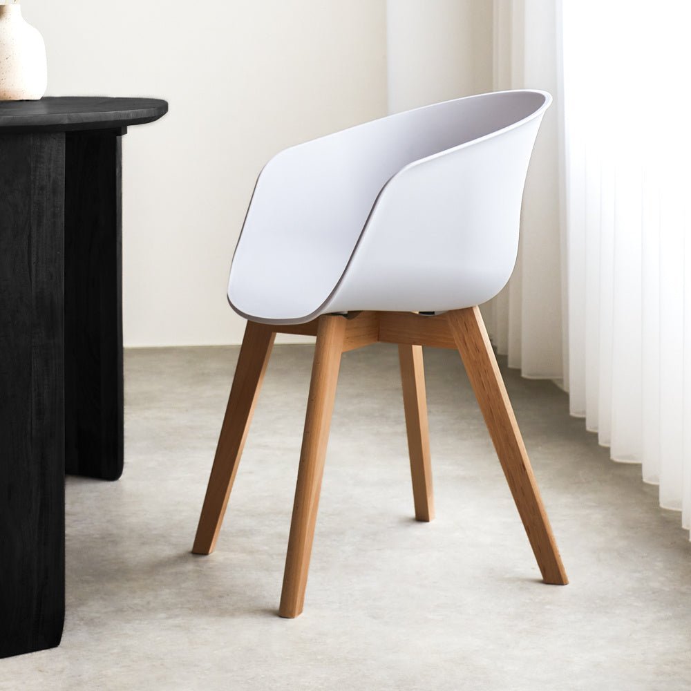 Sedia per sala da pranzo Herning Dimehouse Bianco LxPxH 68x60x51 Plastica Foto atmosferica vista laterale