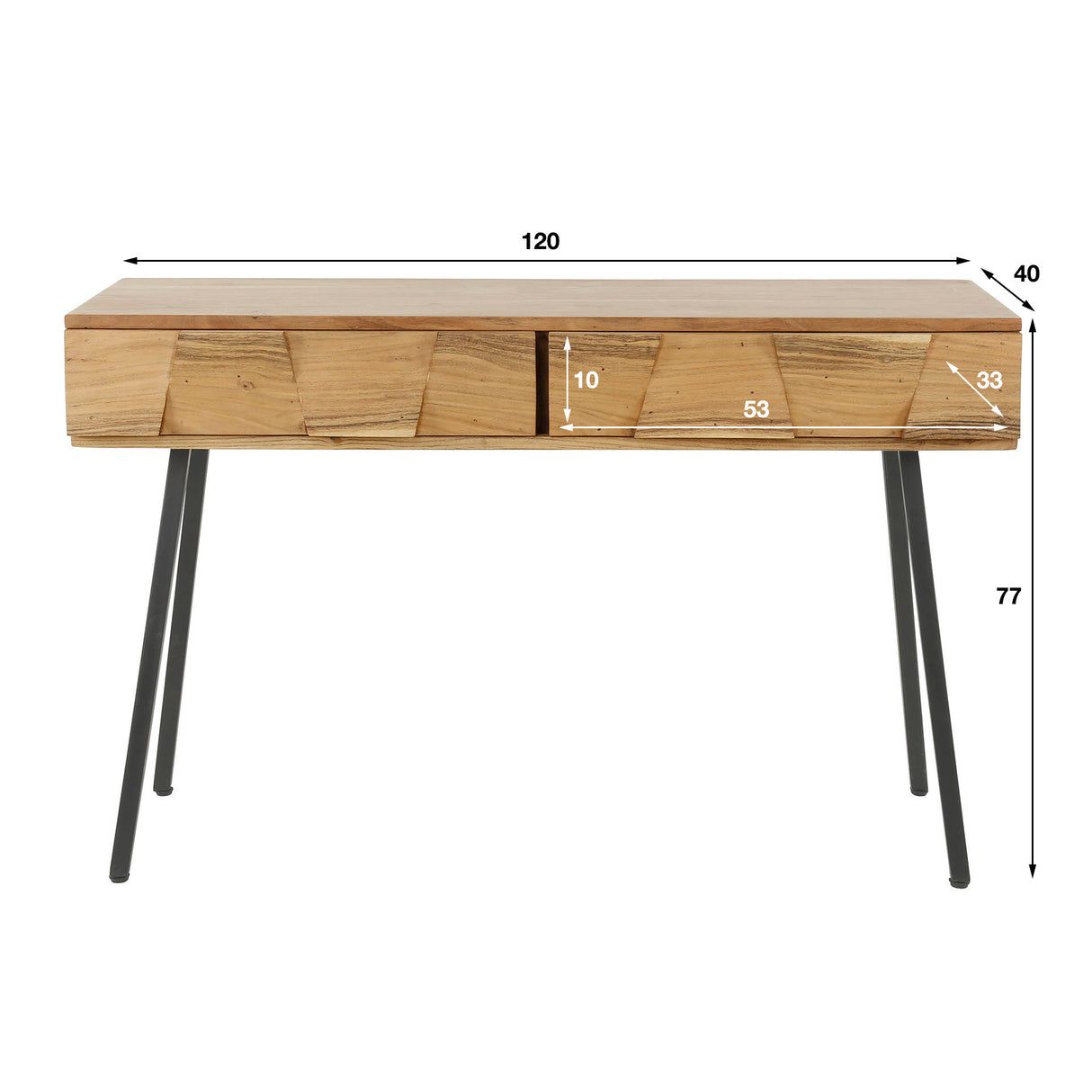 Toeletta Alisa DH Interior Acacia LxPxH 125x46x23 Legno di acacia Bianco Indicazione dimensione foto