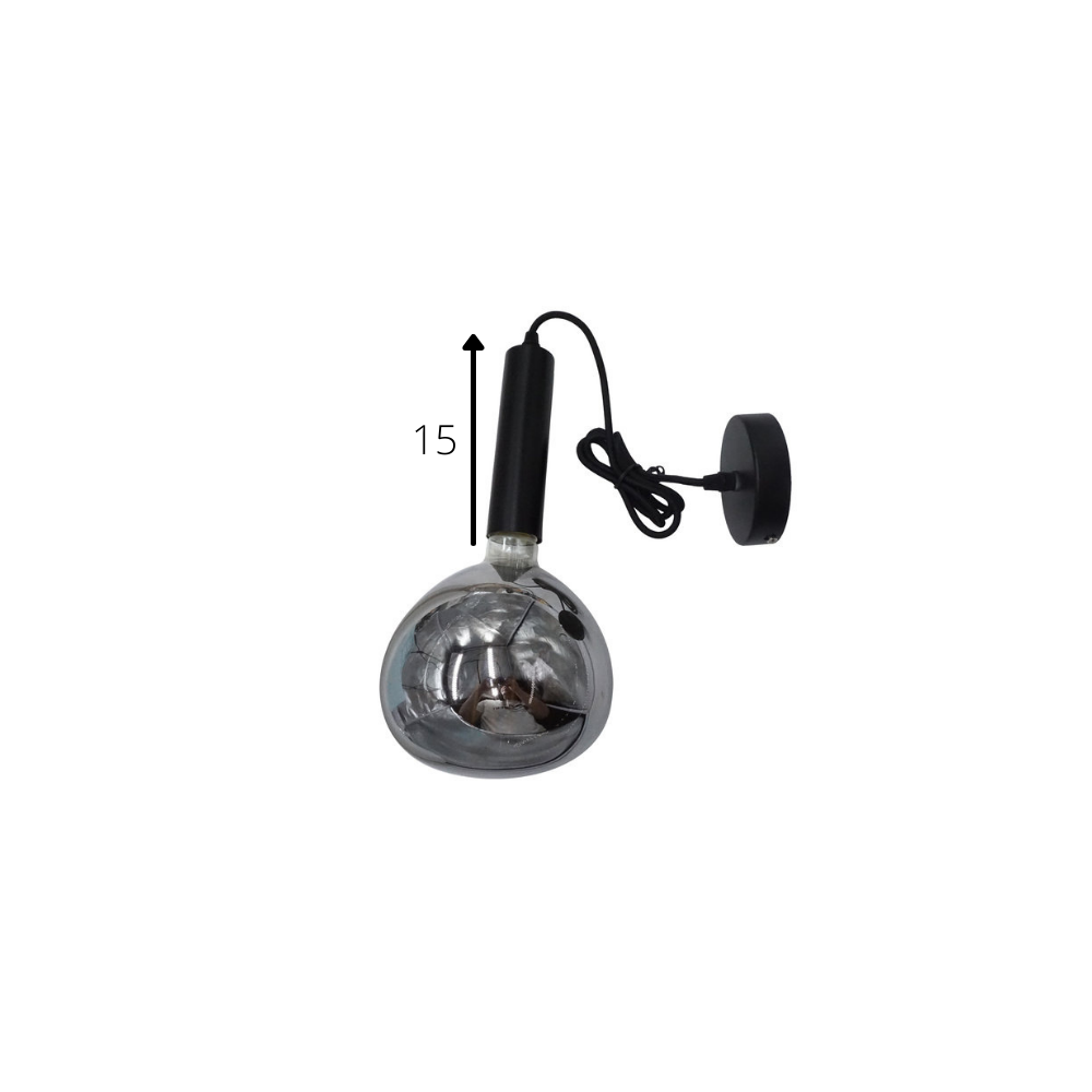Lampada a sospensione Katie Smokey Dimehouse Antracite LxPxH 29x22x21 Vetro Bianco Indicazione dimensione foto