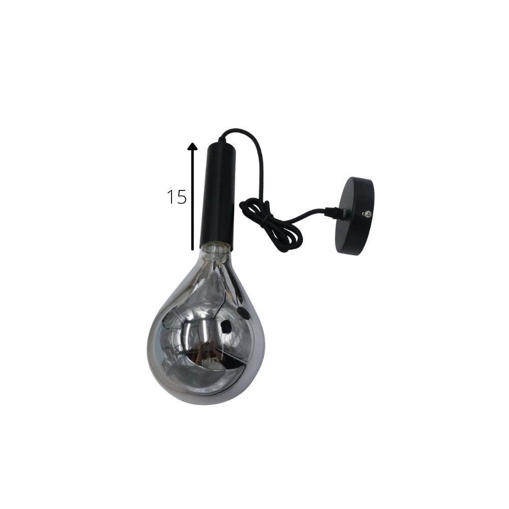 Lampada a sospensione Miles Smokey Dimehouse Antracite LxPxH 29x22x22 Vetro Bianco Indicazione dimensione foto