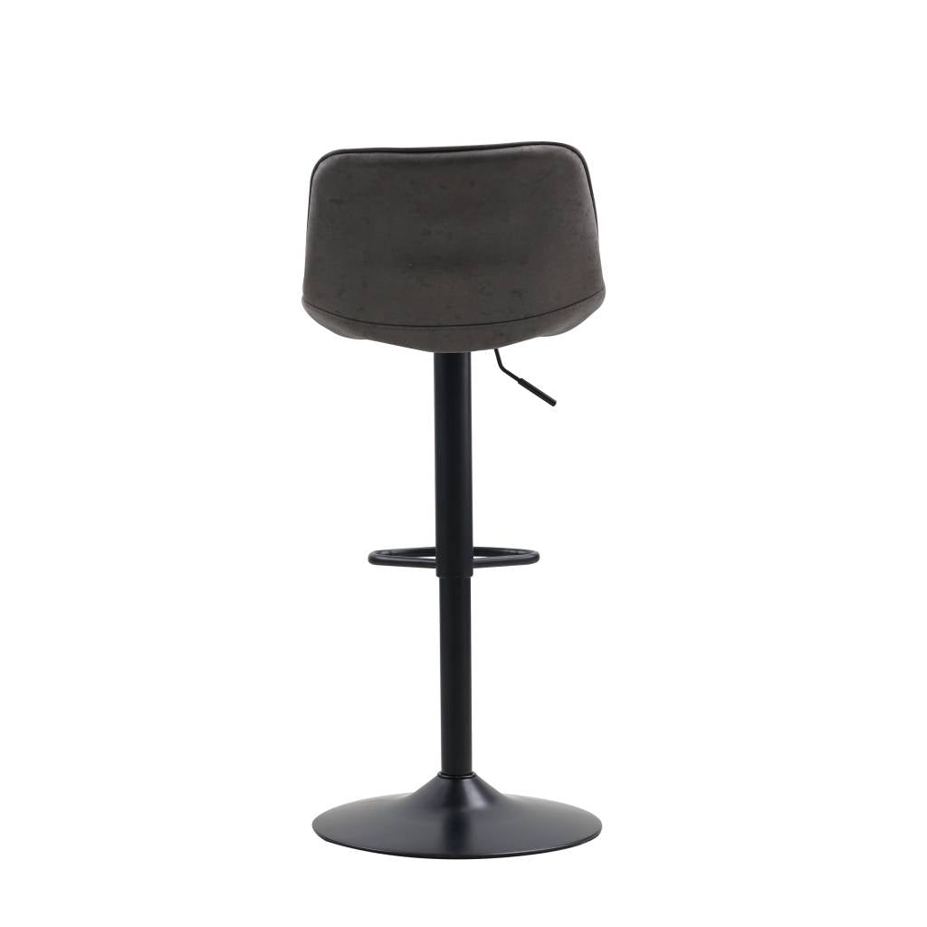 Sgabello da bar Keston Dimehouse Antracite LxLxH 82x52x39 Microfibra Bianco foto diagonale vista posteriore