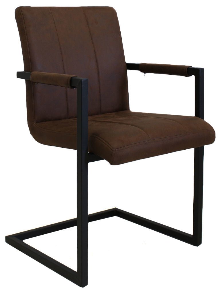 Sedia per sala da pranzo Jackson Dimehouse Marrone LxPxH 71x58x54 Tessuto Bianco foto diagonale vista frontale